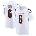 Ncoe C.Bengals #6 Brian Cook Player White Home Game Stitched Jerseys