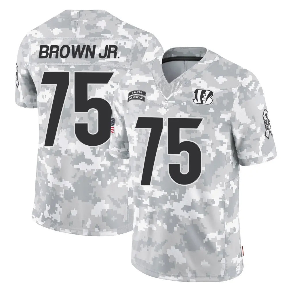 Ncoe C.Bengals #75 Orlando Brown Jr. Player Arctic Camo Salute to Service Limited Stitched Jerseys