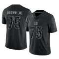Ncoe C.Bengals #75 Orlando Brown Jr. Player Black Reflective Limited Game Stitched Jerseys