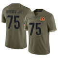 Ncoe C.Bengals #75 Orlando Brown Jr. Player Olive Salute to Service Limited Game Stitched Jerseys