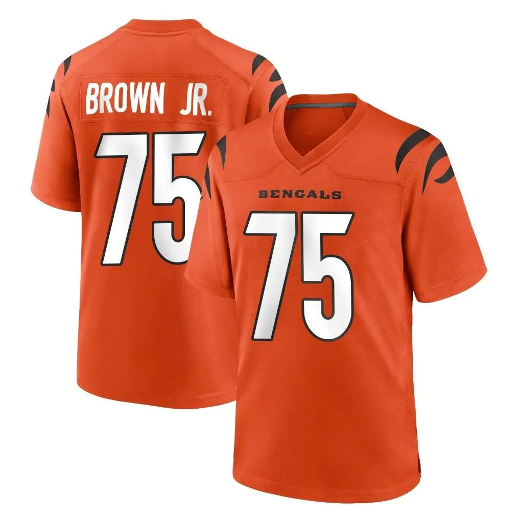 Ncoe C.Bengals #75 Orlando Brown Jr. Player Orange Home Game Stitched Jerseys