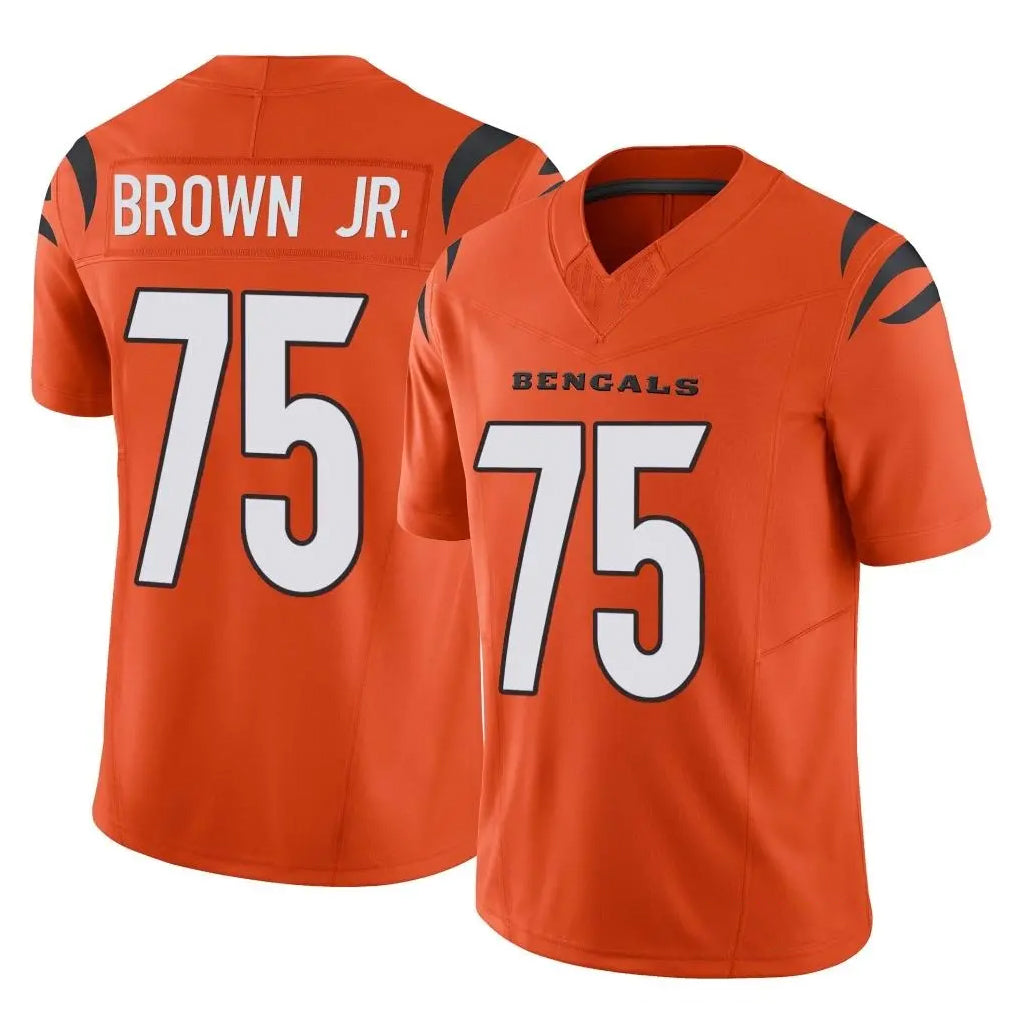 Ncoe C.Bengals #75 Orlando Brown Jr. Player Orange Vapor F.U.S.E. Limited Home Game Stitched Jerseys