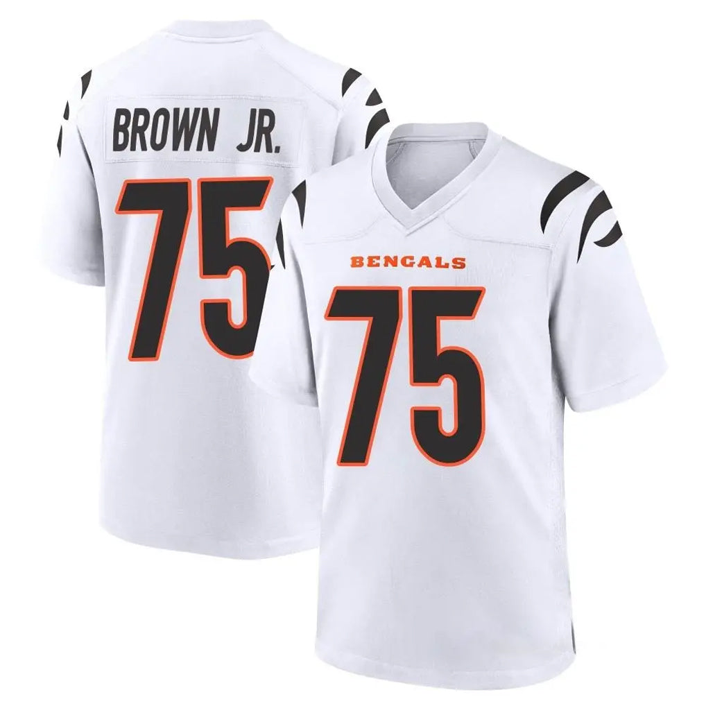 Ncoe C.Bengals #75 Orlando Brown Jr. Player White Home Game Stitched Jerseys