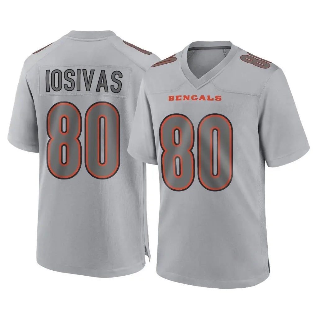 Ncoe C.Bengals #80 Andrei Iosivas Player Gray Atmosphere Fashion Game Stitched Jerseys