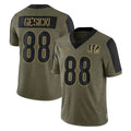 Ncoe C.Bengals #88 Mike Gesicki Player Olive Salute to Service Game Stitched Jerseys