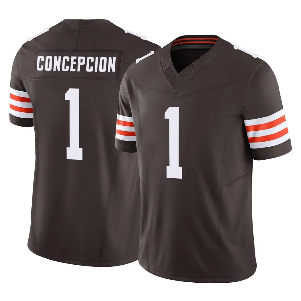 Ncoe C.Browns #1 KC Concepcion Player Brown Vapor F.U.S.E. Limited Home Game Stitched Jerseys