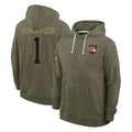 Ncoe C.Browns #1 KC Concepcion Player Olive Salute to Service Pullover Hoodies Limited Stitched Jerseys