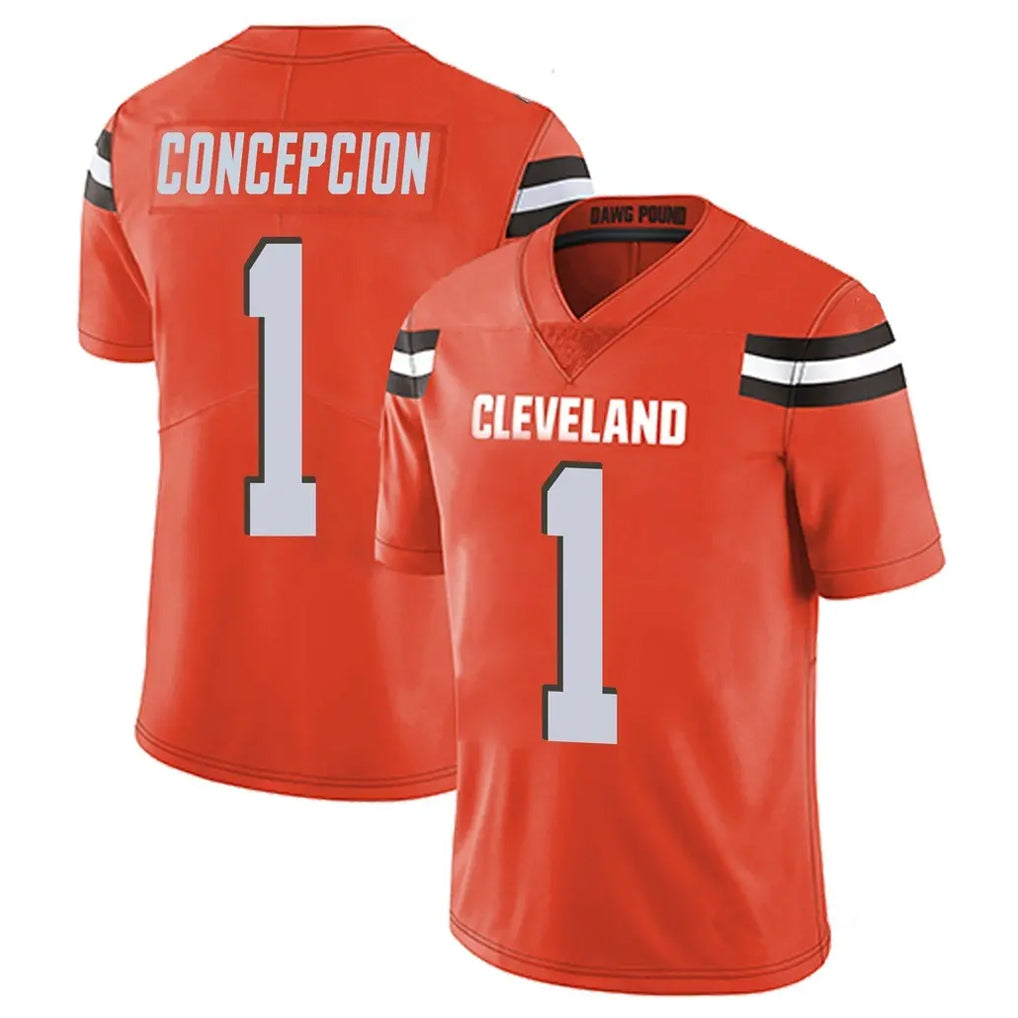 Ncoe C.Browns #1 KC Concepcion Player Orange Alternate Vapor Untouchable Limited Home Game Stitched Jerseys