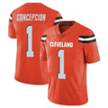 Ncoe C.Browns #1 KC Concepcion Player Orange Alternate Vapor Untouchable Limited Home Game Stitched Jerseys