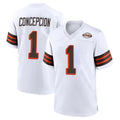 Ncoe C.Browns #1 KC Concepcion Player White Alternate Home Game Stitched Jerseys