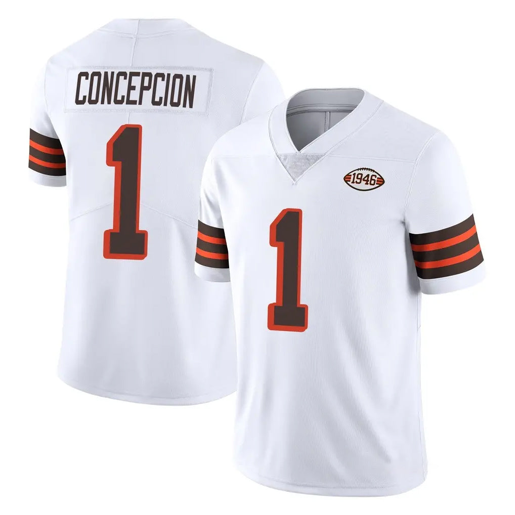 Ncoe C.Browns #1 KC Concepcion Player White Limited  Vapor 1946 Collection Alternate Game Stitched Jerseys