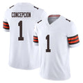 Ncoe C.Browns #1 KC Concepcion Player White Vapor F.U.S.E. Limited Home Game Stitched Jerseys
