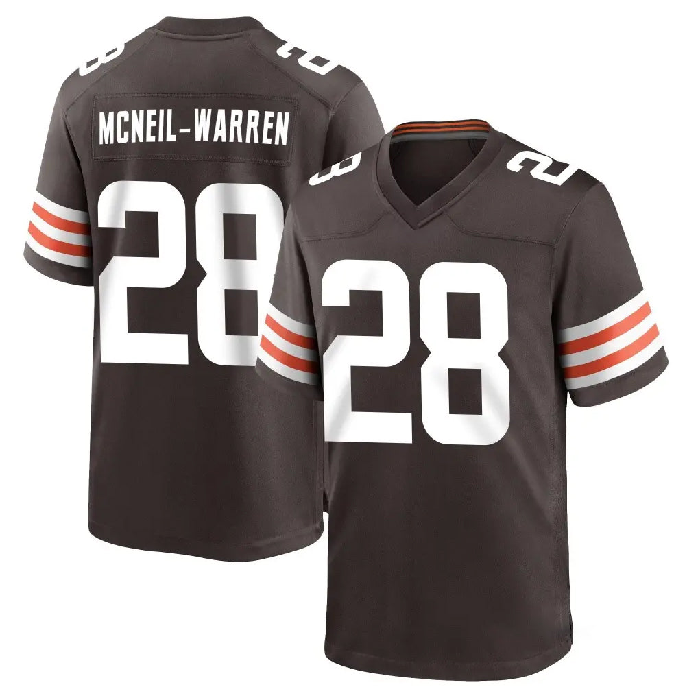 Ncoe C.Browns #28 Emmanuel McNeil-Warren Player Brown Home Game Stitched Jerseys
