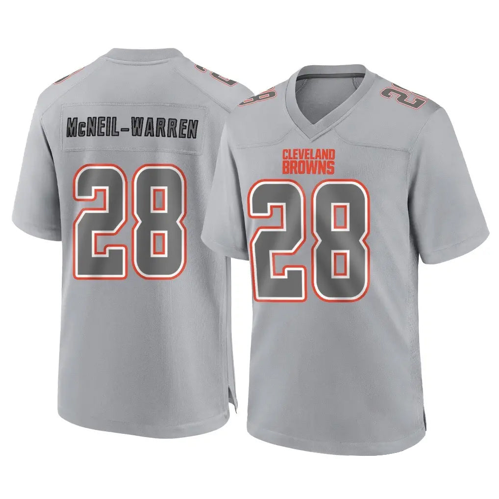 Ncoe C.Browns #28 Emmanuel McNeil-Warren Player Gray Atmosphere Fashion Game Stitched Jerseys