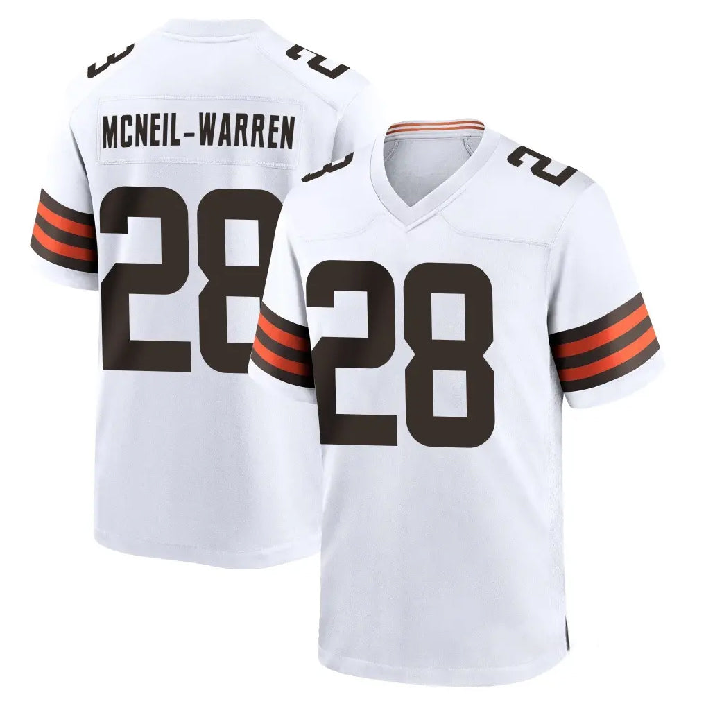 Ncoe C.Browns #28 Emmanuel McNeil-Warren Player White Home Game Stitched Jerseys