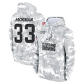 Ncoe C.Browns #33 Ronnie Hickman Player Arctic Camo Salute to Service Hoodies Limited Game Stitched Jerseys
