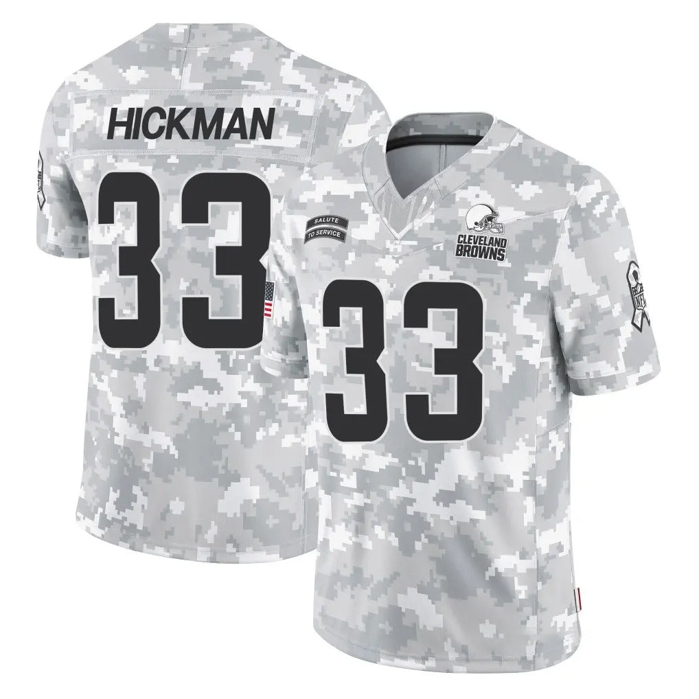 Ncoe C.Browns #33 Ronnie Hickman Player Arctic Camo Salute to Service Limited Home Game Stitched Jerseys