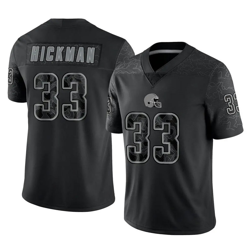 Ncoe C.Browns #33 Ronnie Hickman Player Black Reflective Home Game Stitched Jerseys