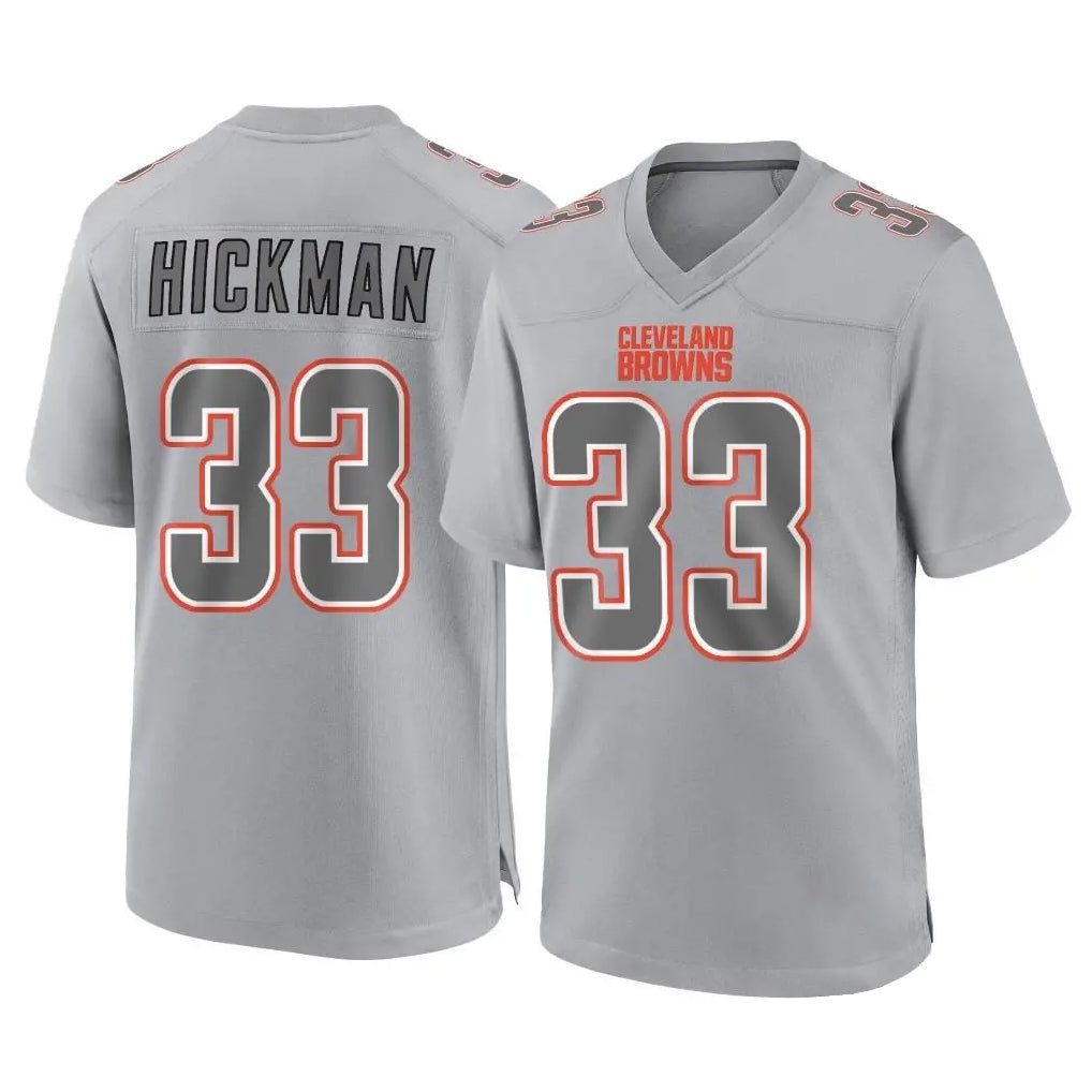 Ncoe C.Browns #33 Ronnie Hickman Player Gray Atmosphere Fashion Game Stitched Jerseys