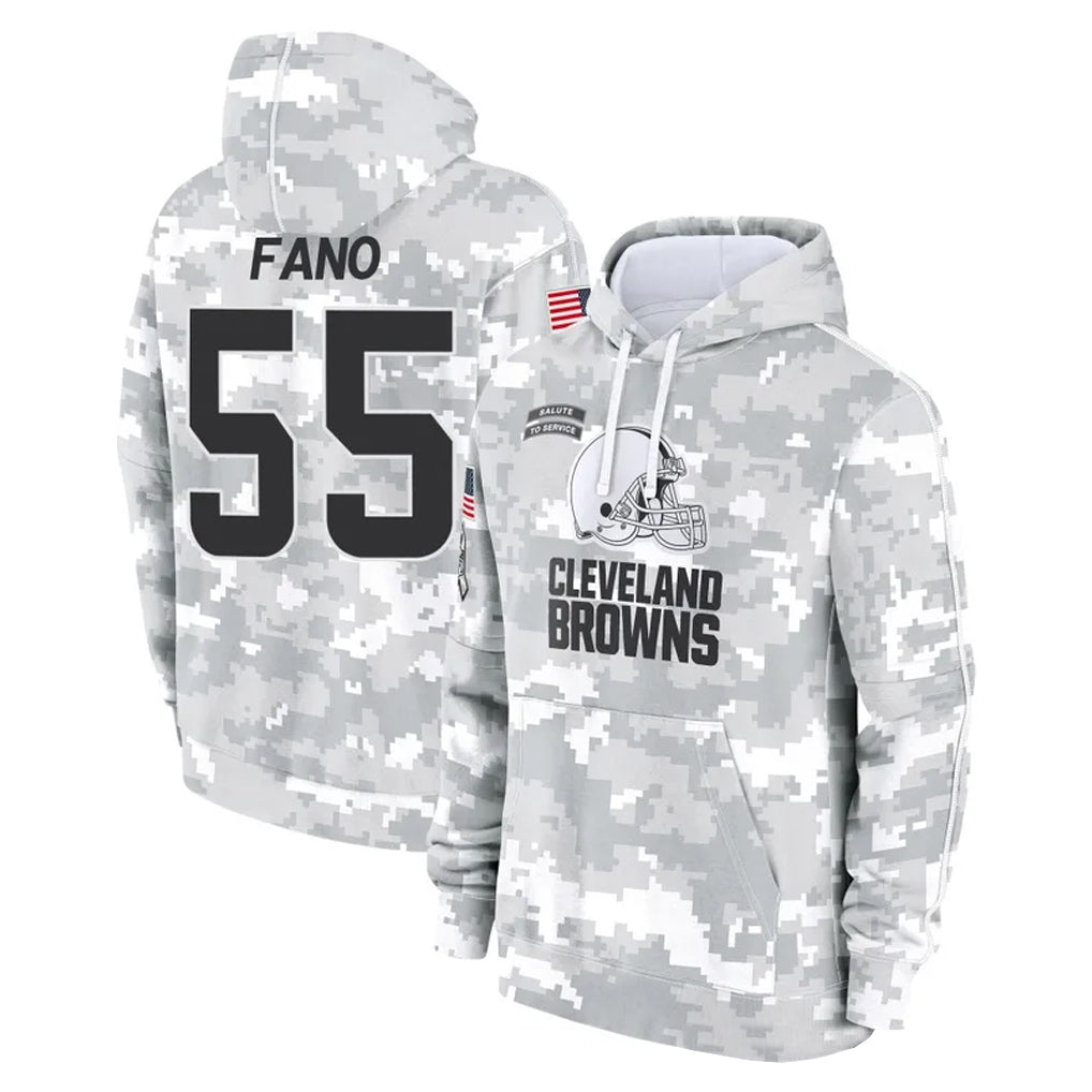 Ncoe C.Browns #55 Spencer Fano Player Arctic Camo Salute to Service Hoodies Limited Game Stitched Jerseys