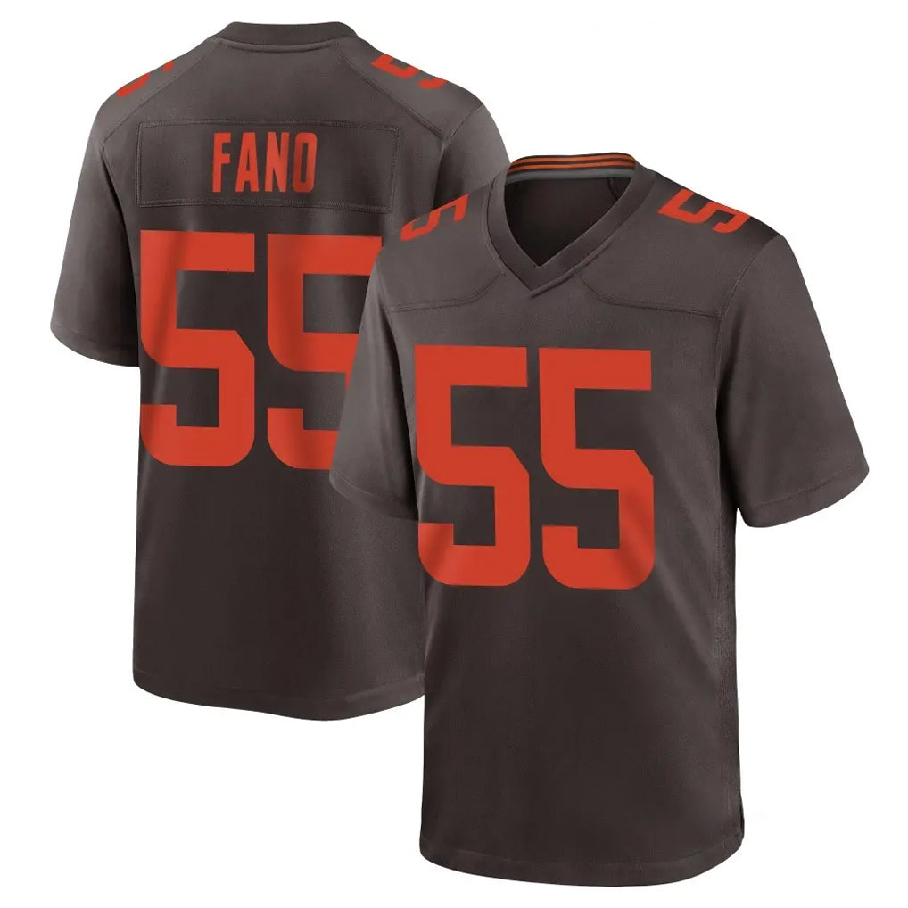 Ncoe C.Browns #55 Spencer Fano Player Brown Alternate Home Game Stitched Jerseys