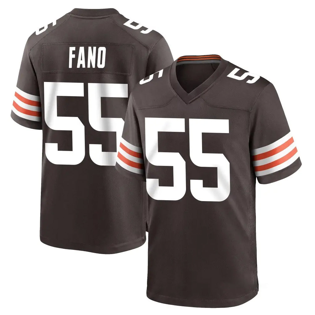 Ncoe C.Browns #55 Spencer Fano Player Brown Home Game Stitched Jerseys