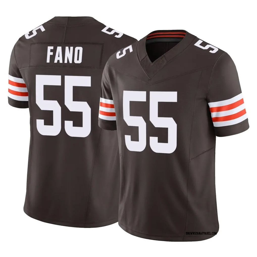 Ncoe C.Browns #55 Spencer Fano Player Brown Vapor F.U.S.E. Limited Home Game Stitched Jerseys