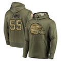 Ncoe C.Browns #55 Spencer Fano Player Olive Salute to Service Pullover Hoodies Home Game Stitched Jerseys
