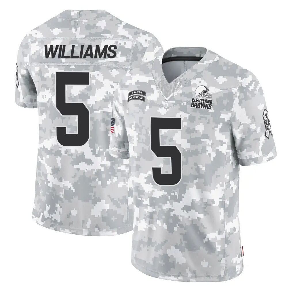 Ncoe C.Browns #5 Quincy Williams Player Arctic Camo Salute to Service Limited Home Game Stitched Jerseys