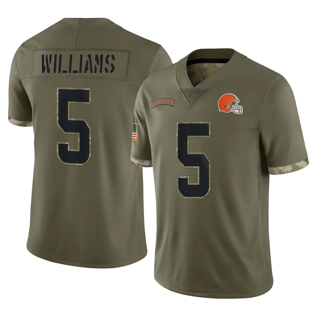 Ncoe C.Browns #5 Quincy Williams Player Olive Salute to Service Limited Game Stitched Jerseys