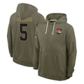 Ncoe C.Browns #5 Quincy Williams Player Olive Salute to Service Pullover Hoodies Limited Stitched Jerseys
