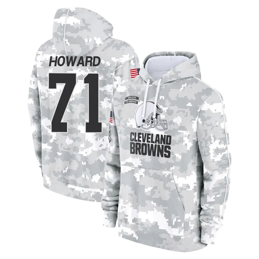 Ncoe C.Browns #71 Tytus Howard Player Arctic Camo Salute to Service Hoodies Limited Game Stitched Jerseys