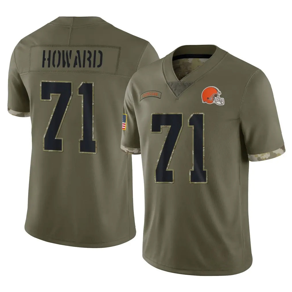 Ncoe C.Browns #71 Tytus Howard Player Olive Salute to Service Limited Game Stitched Jerseys