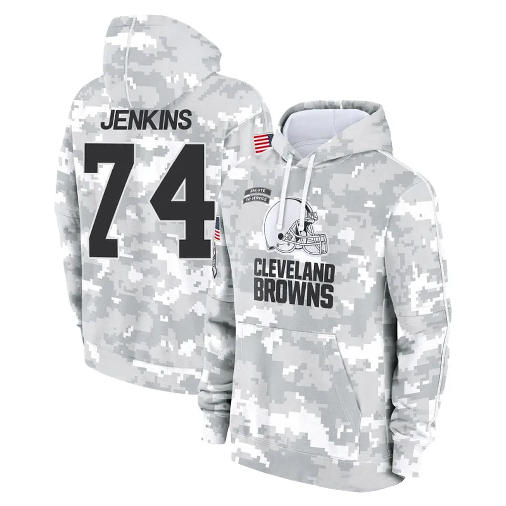 Ncoe C.Browns #74 Elgton Jenkins Player Arctic Camo Salute to Service Hoodies Limited Game Stitched Jerseys