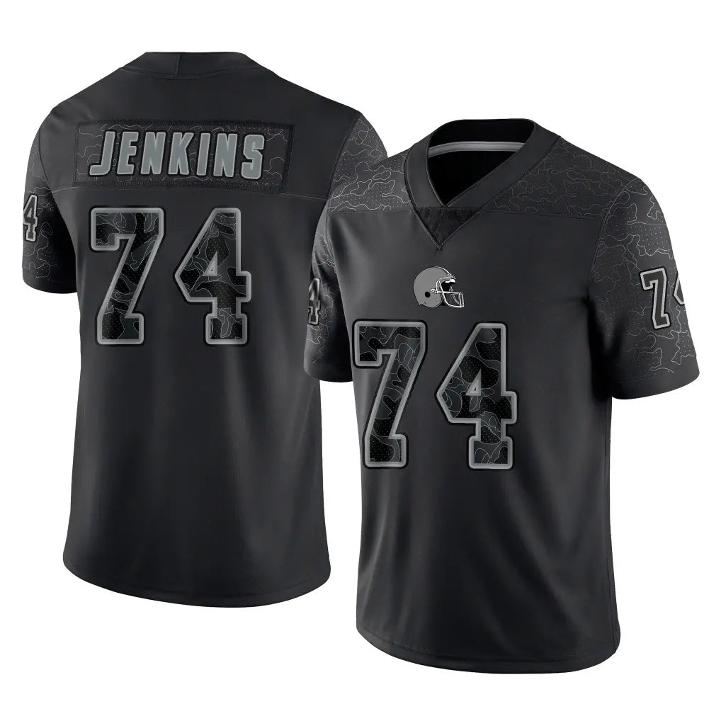 Ncoe C.Browns #74 Elgton Jenkins Player Black Reflective Home Game Stitched Jerseys