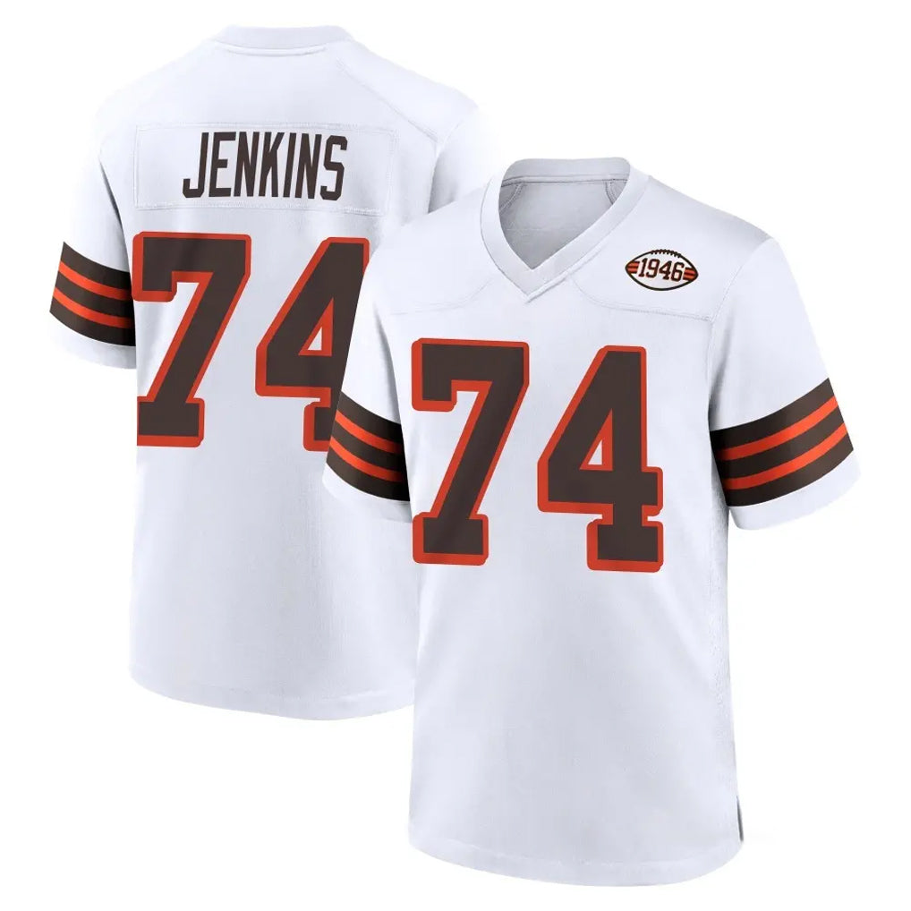 Ncoe C.Browns #74 Elgton Jenkins Player White Alternate Home Game Stitched Jerseys