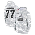 Ncoe C.Browns #77 Zion Johnson Player Arctic Camo Salute to Service Hoodies Limited Game Stitched Jerseys