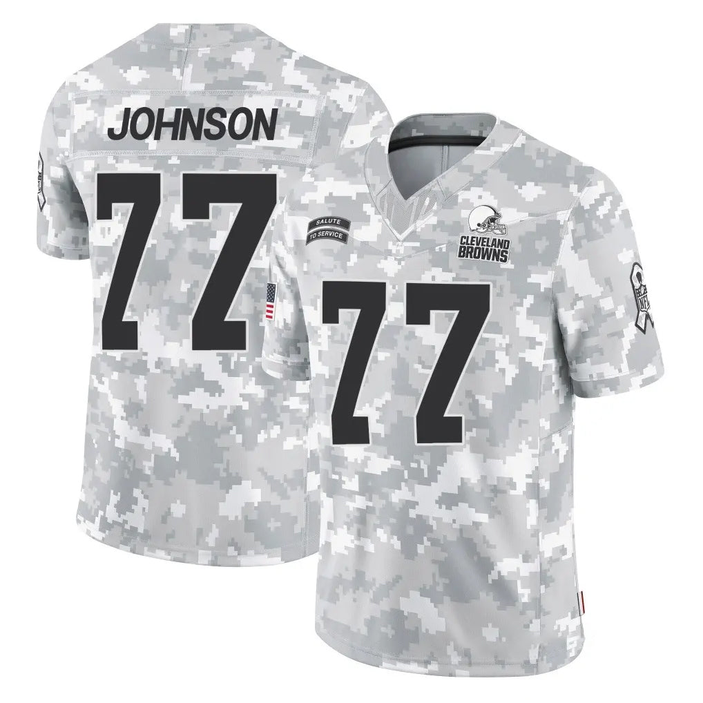 Ncoe C.Browns #77 Zion Johnson Player Arctic Camo Salute to Service Limited Home Game Stitched Jerseys