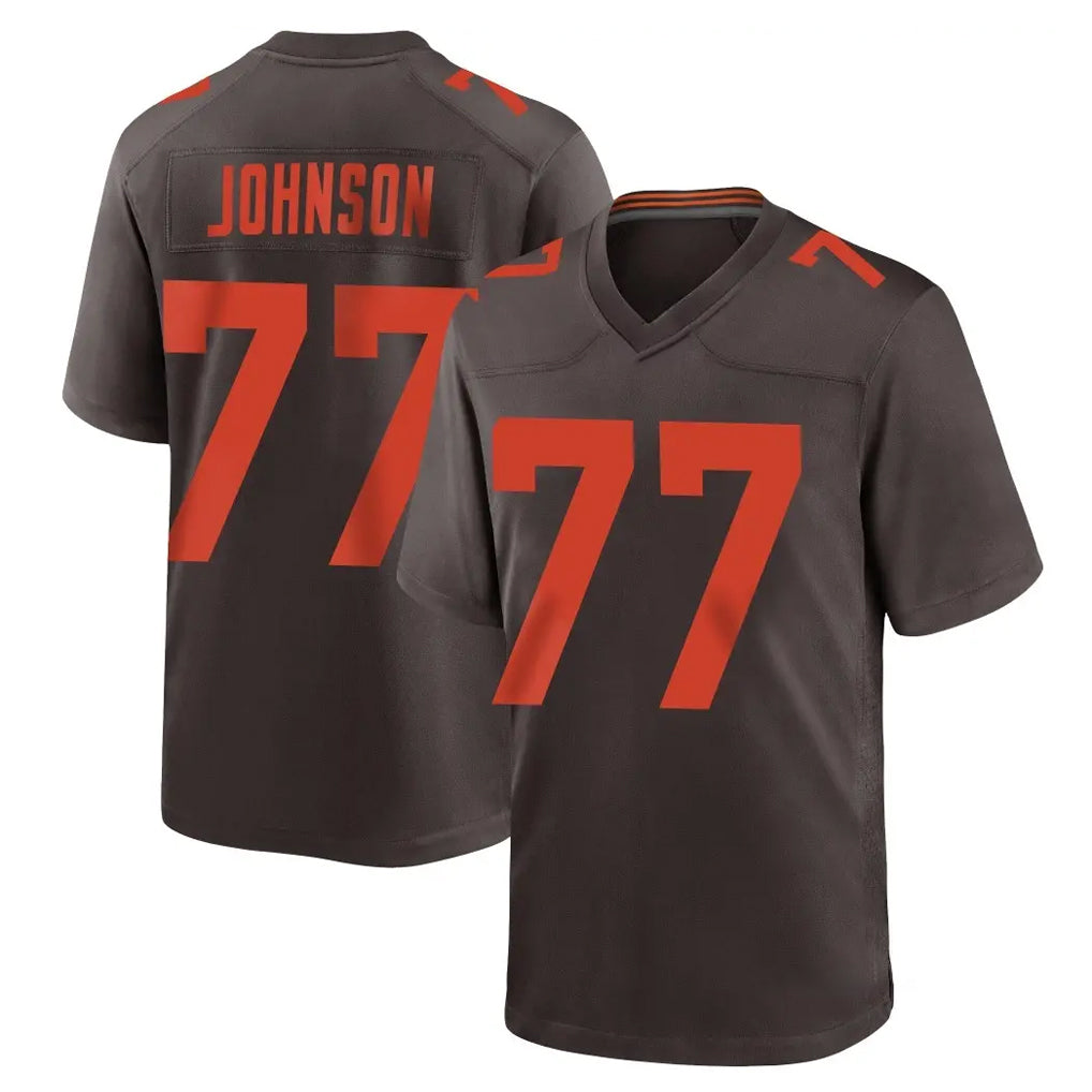 Ncoe C.Browns #77 Zion Johnson Player Brown Alternate Home Game Stitched Jerseys