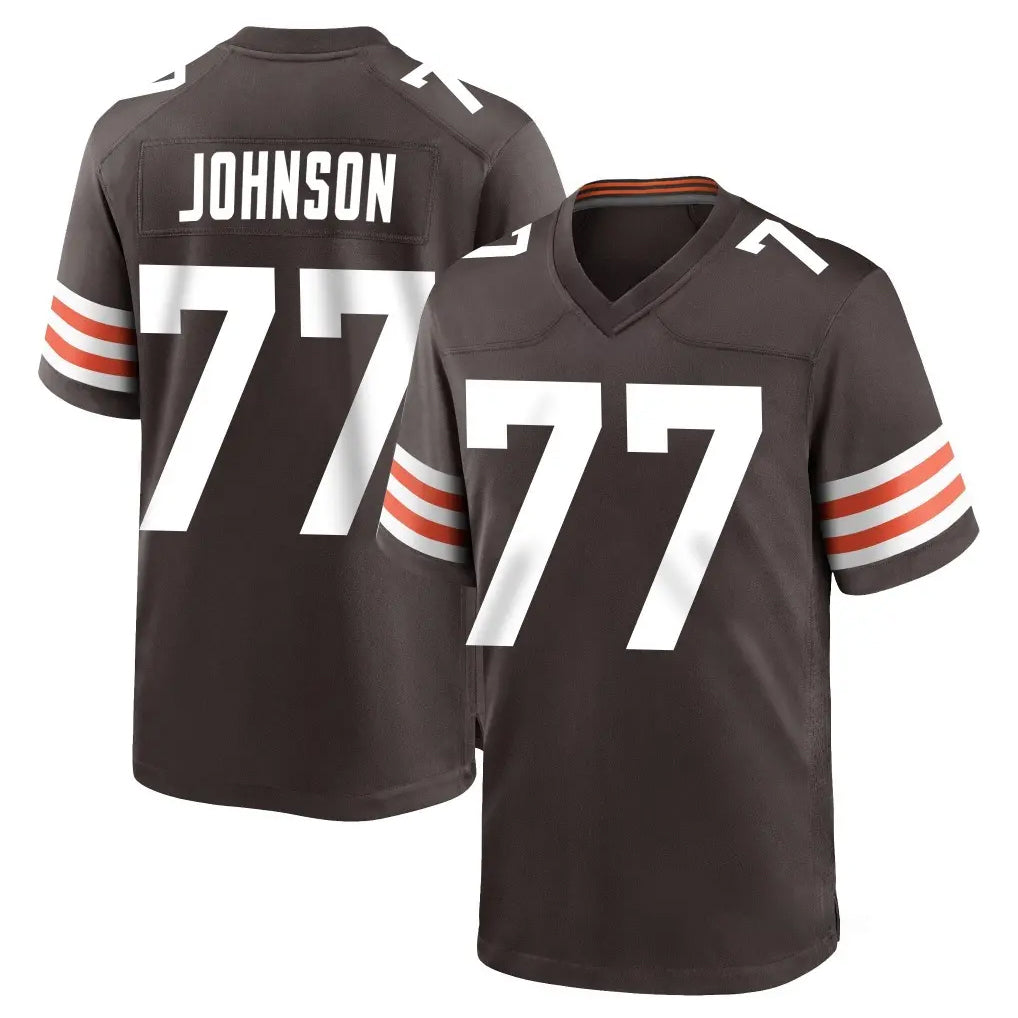 Ncoe C.Browns #77 Zion Johnson Player Brown Home Game Stitched Jerseys