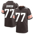 Ncoe C.Browns #77 Zion Johnson Player Brown Home Game Stitched Jerseys