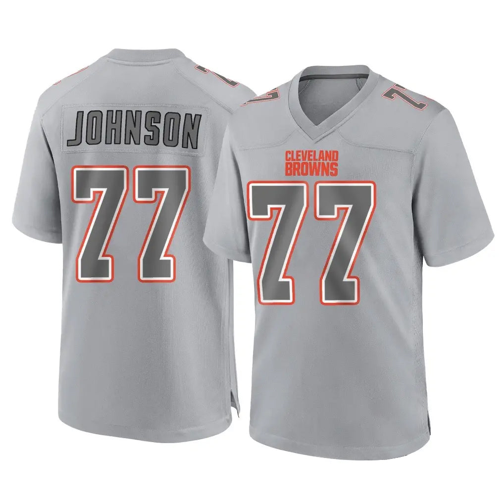 Ncoe C.Browns #77 Zion Johnson Player Gray Atmosphere Fashion Game Stitched Jerseys