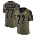 Ncoe C.Browns #77 Zion Johnson Player Olive Salute to Service Limited Home Game Stitched Jerseys
