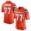 Ncoe C.Browns #77 Zion Johnson Player Orange Home Game Stitched Jerseys