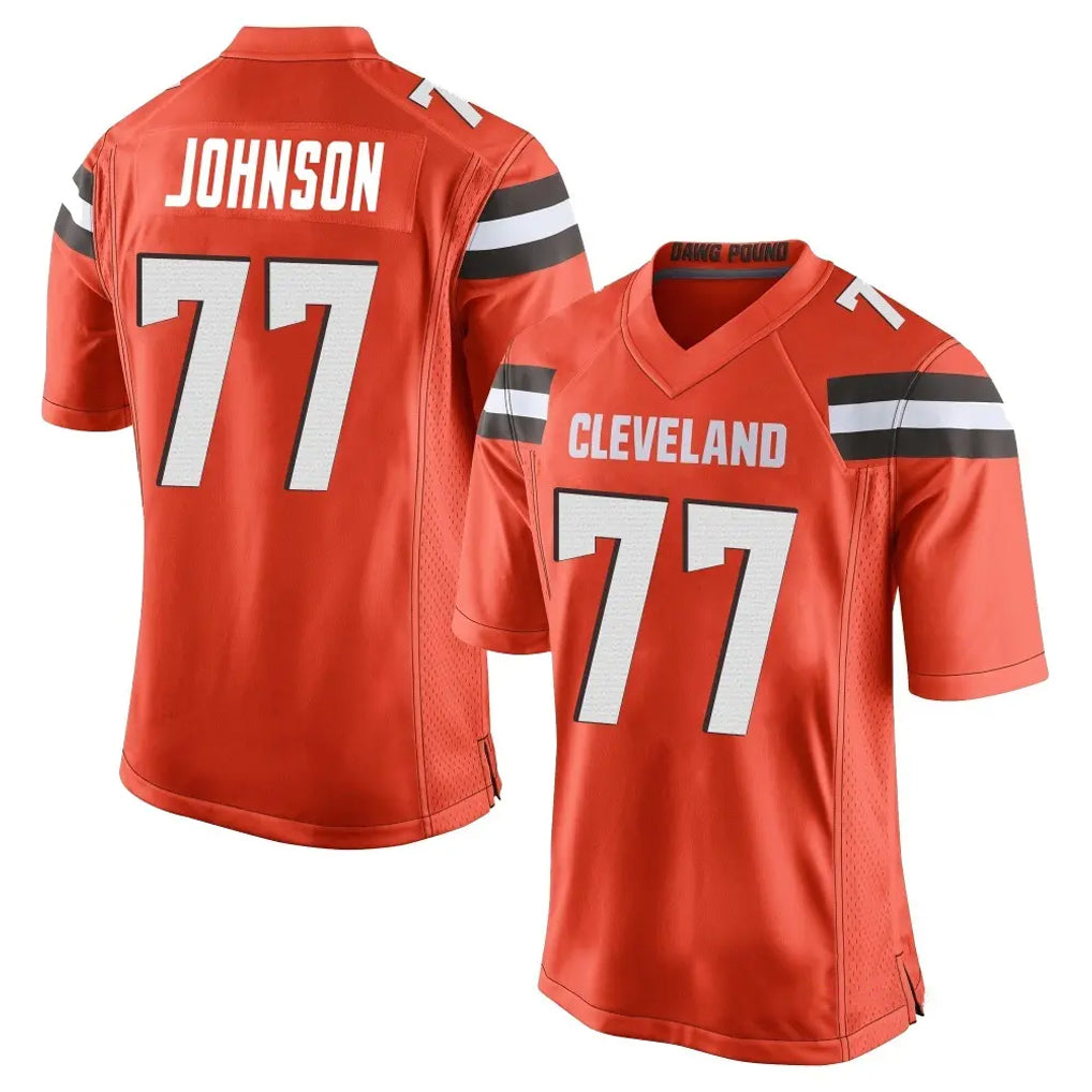Ncoe C.Browns #77 Zion Johnson Player Orange Home Game Stitched Jerseys