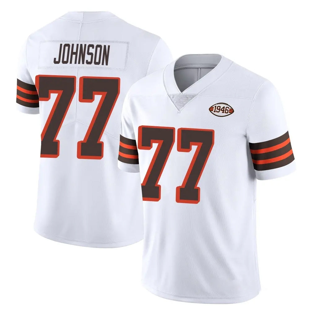 Ncoe C.Browns #77 Zion Johnson Player White Limited  Vapor 1946 Collection Alternate Game Stitched Jerseys