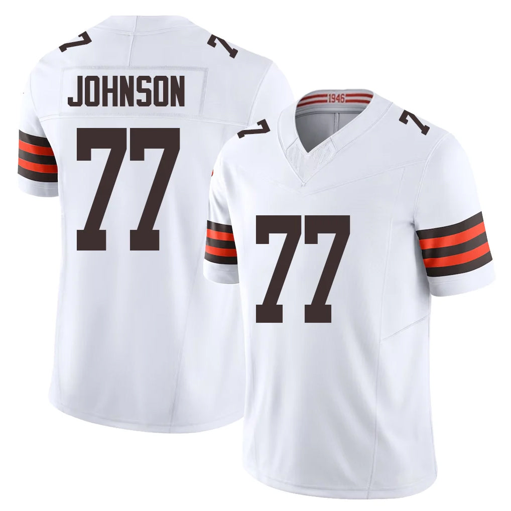 Ncoe C.Browns #77 Zion Johnson Player White Vapor F.U.S.E. Limited Home Game Stitched Jerseys