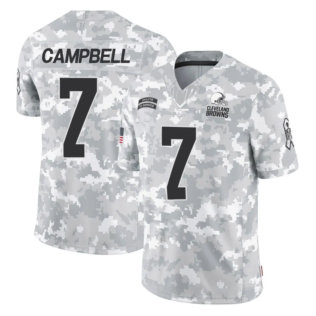 Ncoe C.Browns #7 Tyson Campbell Player Arctic Camo Salute to Service Limited Home Game Stitched Jerseys