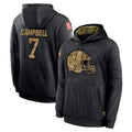 Ncoe C.Browns #7 Tyson Campbell Player Black Salute to Service Pullover Hoodies Limited Stitched Jerseys