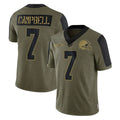 Ncoe C.Browns #7 Tyson Campbell Player Olive Salute to Service Limited Home Game Stitched Jerseys